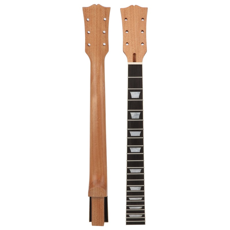 Wood Electric Guitar Neck 22Frets Rosewood Fingerboard with Trapezoidal Inlay