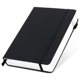 AUMAYCO A5 Notebook - A5 Notepad Hardcover Thick Notepad 320 Pages Leather Notebook with Ribbon Bookmark and Elastic Closure for Office School Home Business Writing & Note Taking - Black