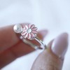 Flower Chamomile Кring | Adjustable Open Daisy Fidget Ring –