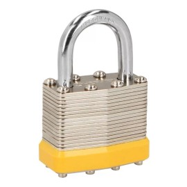 Hermex Candado Laminado, 40mm, Gancho Corto, Blister, Hermex Basic Color Plateado