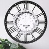 25cm Round Iron Wall Clock with a Celestial Motif and