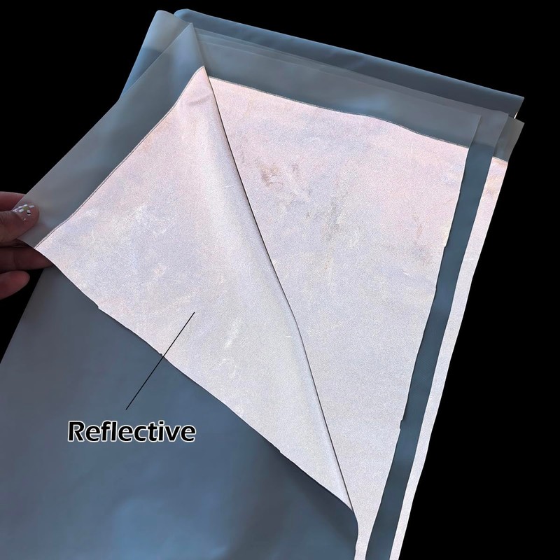 NOZUONO High Visibility Silver Reflective Fabric Gray Soft Polyester Material