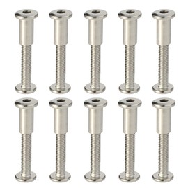 Screw Post Fit for 5/16" (8mm) Hole Dia, Male M6 x 50mm Belt Buckle Binding Bolts Furniture Screws, 304 Stainless Steel 18-8, 10 Sets