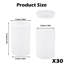 30 Pieces Film Canisters, Plastic Canisters, Film Cans with Lids, Film Cans with Lids for Science Activities, White Plastic Canisters, Canisters for Camera Films, Film Roll Storage