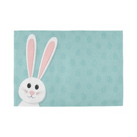 Rabbit Placemats Set of 4,Easter Bunny Eggs Table Place Washable Mats for Kitchen Dining Home Table Decoration 12 x 18 inches
