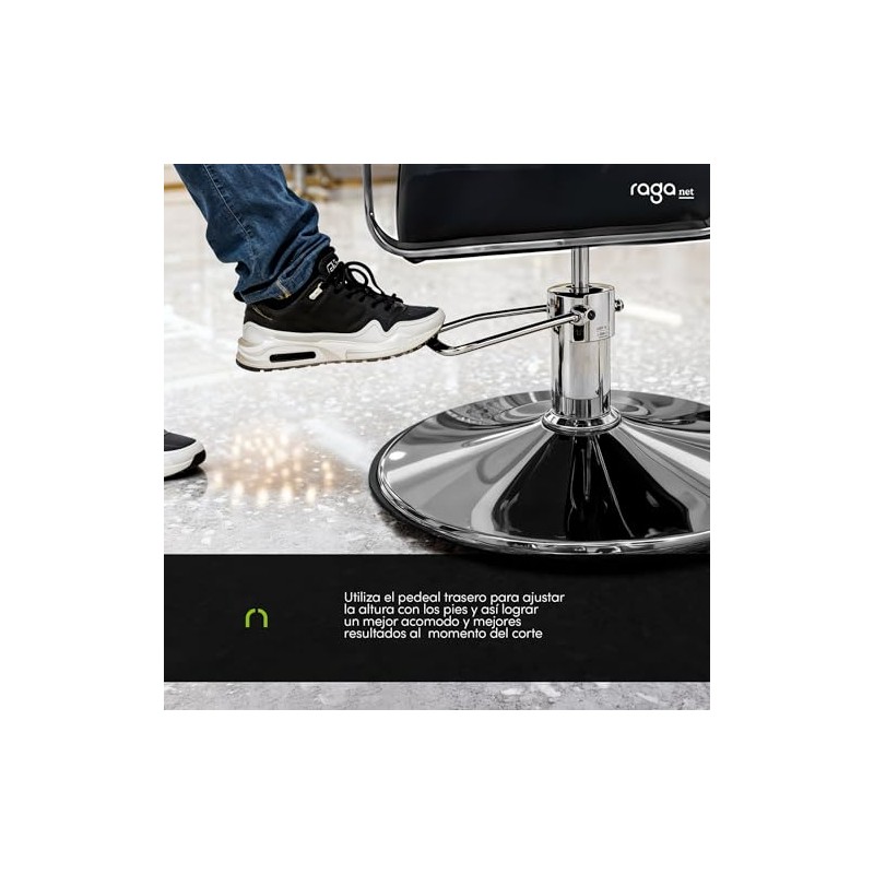 Raganet Silla Hidráulica Profesional Barbería Salón Belleza Base Metálica Redonda