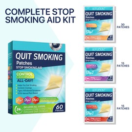 Step 1，Step 2, Step 3 Patches for Men and Women, Safe and Natural Ingredients,Total 60 Patches