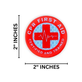 CPR & First Aid Trained Certified Hard Hat Reflective Stickers | 5 pk 2” Circles Safety Decals, OSHA Forklift Certified Hat Plastic Adhesive