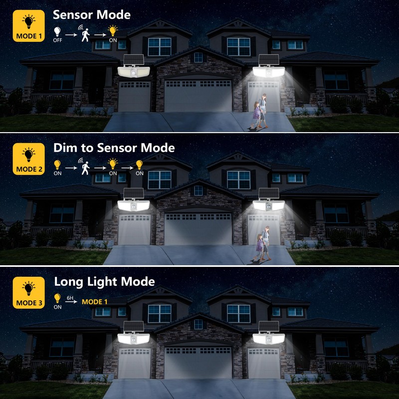 Cozeet Solar Motion Sensor Outdoor Floodlights 6500K with Remote Control,