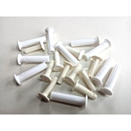Unbranded/Generic 15 sets White Plastic 1" Snap-Lock Screw Binding Posts - Chicago Binder Screws