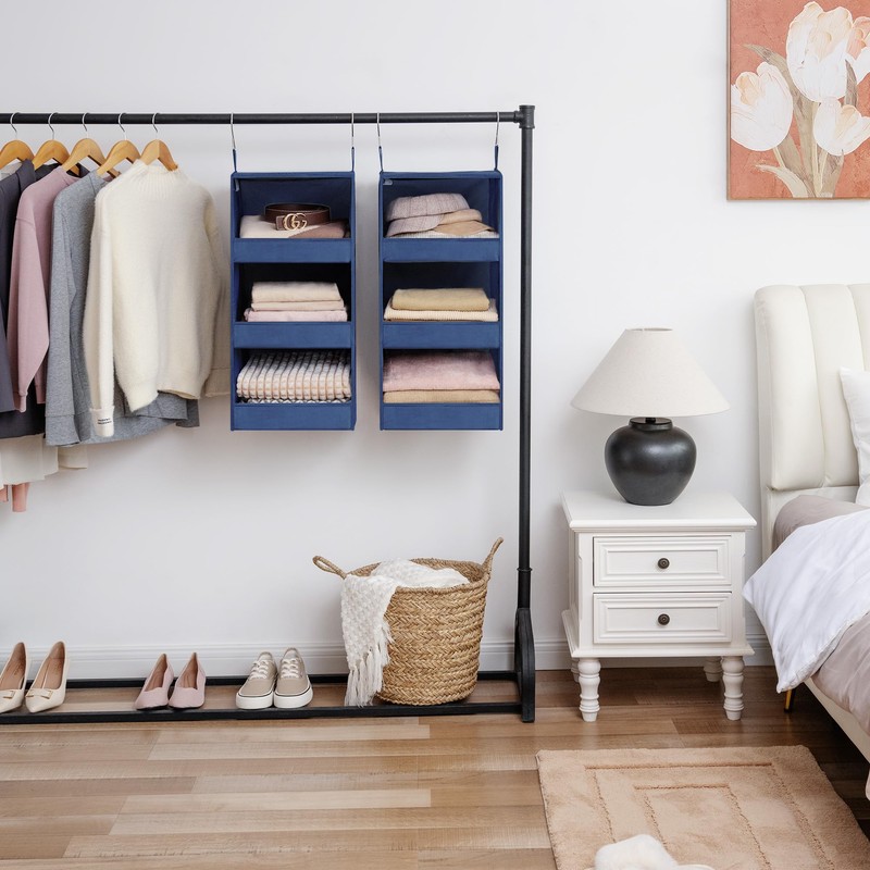 GRANNY SAYS 3-Shelf Closet Organizers and Storage, Foldable Hanging Closet