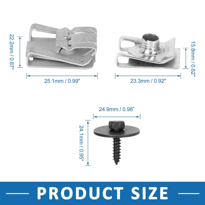 A ABSOPRO Engine Undertray Clips Screws Under Cover Splashguard (Set