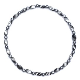 OVER-9 Terahertz Mineral Anklet 4mm Magnetic Hematite Health Accessory Foot Officially Tested, No Gemstone