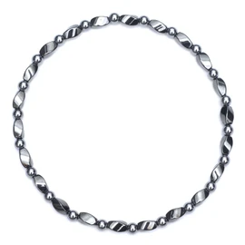 OVER-9 Terahertz Mineral Anklet 4mm Magnetic Hematite Health Accessory Foot Officially Tested, No Gemstone