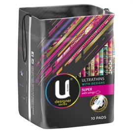 Kotex U By Kotex Designer Series Ultrathins Pads Super Wing 10 Pack