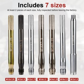 Gedlex 14Pcs Wheel Hanger Alignment Pin Guide Tool Wheel Stud Pilot Pin Master Set, Wheel Stud Alignment Kit, Hub Fixing Positioning Rods, Tire Change Guide Tools