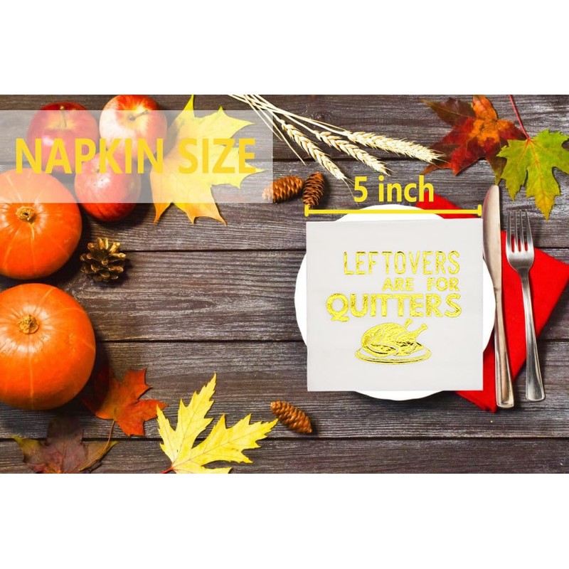 Leftovers Are for Quitters Napkins, Friendsgiving Decorations, Thanksgiving Party Decorations,