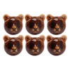 6PCS Bear Door Knob Orange Zinc Alloy Ceramic Decorative Bear