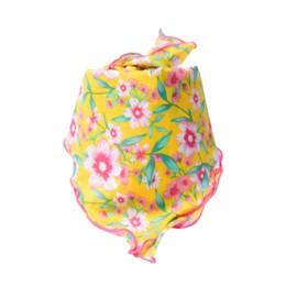 Arumary Soft 100% (80S) Cotton Floral Bandanas, Hair wrapper, Headband, Handkerchief, Hair scarf, Neckerchief, 22”X22” (Golden Yellow)