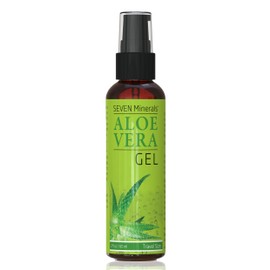 Seven Minerals Seven Minerals, Travel Size Organic Aloe Vera Gel from freshly cut 100% Pure Aloe - 2 Fl Oz - HighestQuality, Texas grown, Vegan, Unscented - For Face, Skin, Hair, Sunburn relief (2 Fl Oz)