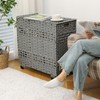 OIAHOMY Laundry Hamper with Lid, 140L Clothes Hamper with 3