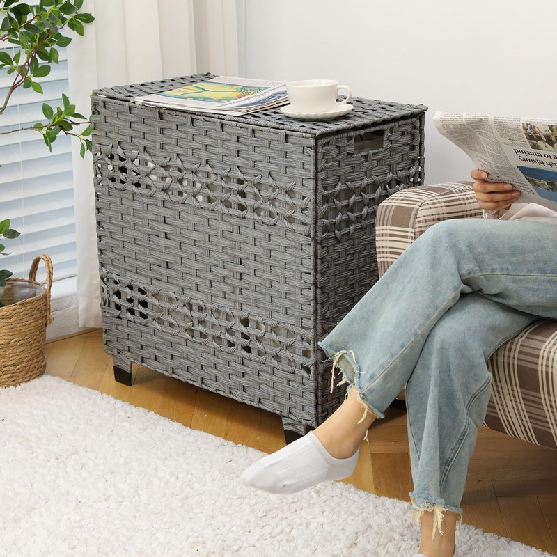 OIAHOMY Laundry Hamper with Lid, 140L Clothes Hamper with 3