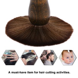 Anself Barber Neck Face Duster Brush Cleaning Hairbrush Hair Sweep Brush Salon Household Hair Cleaning Brush Nylon Hair Wooden Handle