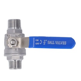 1/2in DN15 Male to Male 1000 WOG 304 Stainless Steel Ball Valve, Good Sealing, Heavy Handle, Multi Purpose, Wide Usage for Water Oil Gas