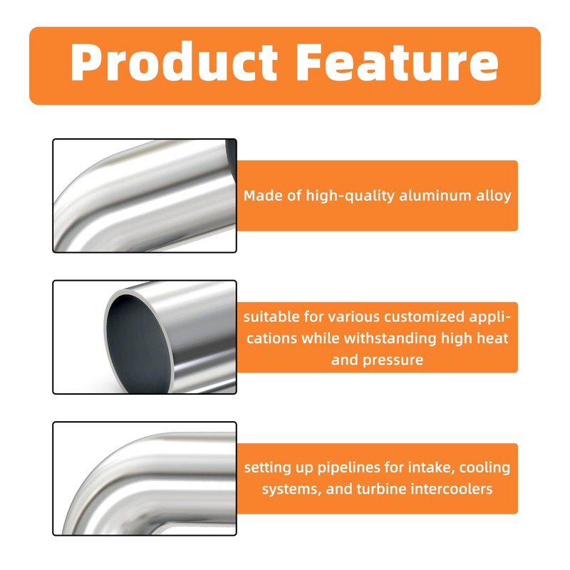 GASHER 1PCS 90 Degree Elbow Aluminum Alloy Tube 1.5"OD, Leg