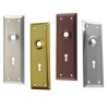 Oiled Bronze rectangular door trim plate with hub and keyhole(escutc