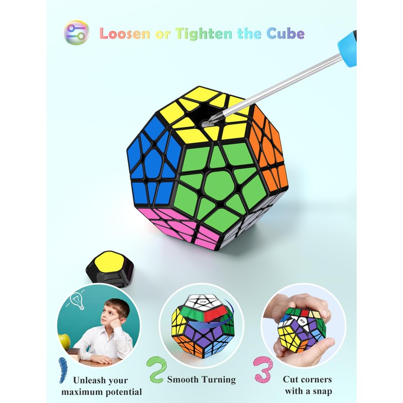 ROXENDA Dodecahedron Cube, Pentagon Speed Cube - Easy Turning &
