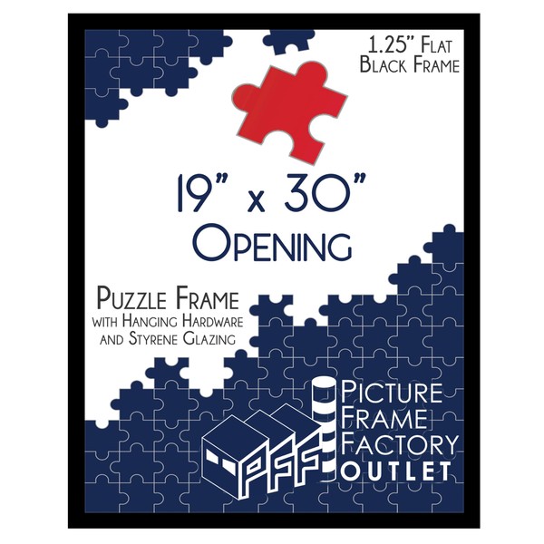 PFF PictureFrameFactoryOutlet - 19x30 Inch - Premium 1.25" Black Profile