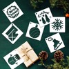 24 Pcs Christmas Stencils for Painting On Wood, Small Christmas