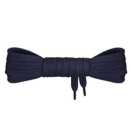 Mount Swiss© luxury shoelaces, 1 pair of flat shoelaces made of 100% cotton, tear-resistant, 7 mm wide, lengths 45–200 cm, blue, 140 cm