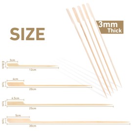 ANTETOK 100 Pieces Bamboo Skewers 30cm, Premium Food Grade BBQ Skewers Bamboo Cocktail Sticks for Finger Food, Kebab, Canape, Marshmallow, Fruit and Burger