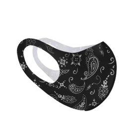 Komonee Face Mask Washable Reusable Black Paisley Dustproof Cloth Mouth Cover Covering For Men Women Outdoors Indoors Cycling Ski Protection (Pack of 2)