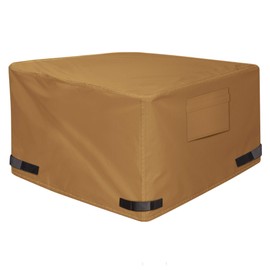 NEXCOVER Square Fire Pit Cover - Waterproof 600D Heavy Duty Fabric with PVC Coating, Fits Square Outdoor Fire Pit or Table 52"Lx 52"Wx 24"H, Premium Patio Outdoor Cover, Brown.