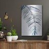 Luxe Metal Art 'Blue Feathered Palm 2' by Emma Scarvey