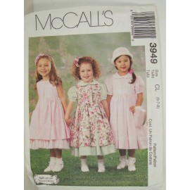 McCalls 3949 Pattern Pinafore Petticoat Spring Girl Child Easter Dress Size 6-8