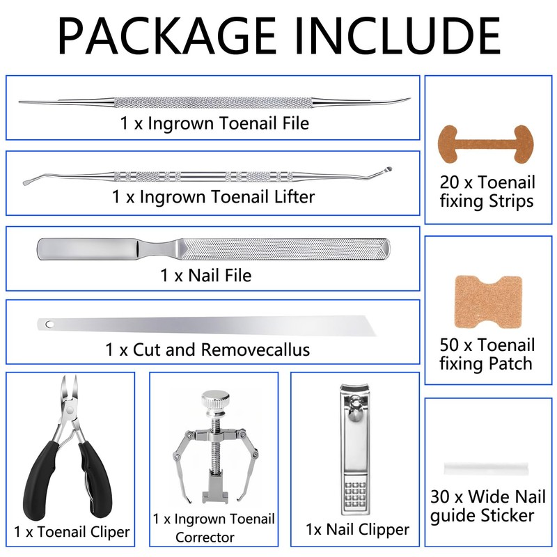 CHEMAILON Professional Ingrown Toenail Correction Kit - Stainless Steel Ingrown