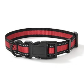 Mile High Life Dog Collar | Nylon Reflective Dog Collars | Light Weight Puppy Collars | Red Dog Collars for Small Dogs (Red, Small)
