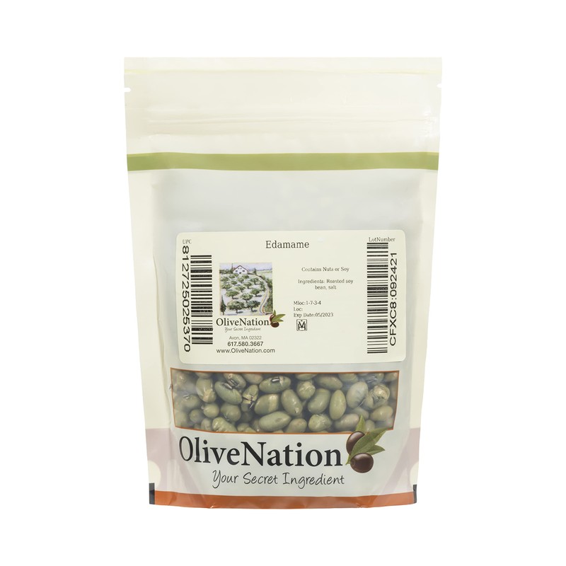 OliveNation Dry Roasted Edamame, Roasted Dried Salted Soy Nuts for