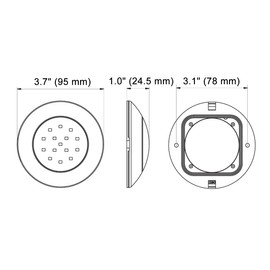 Raycharm 3.7 Inch Round LED Interior Ceiling Dome Light Fixture, 300LM 6000K Cool-White for RV Camper, 12V/24V DC, High Light-Output Low Ampere Draw, Plastic Housing White Finish, 1-Pack