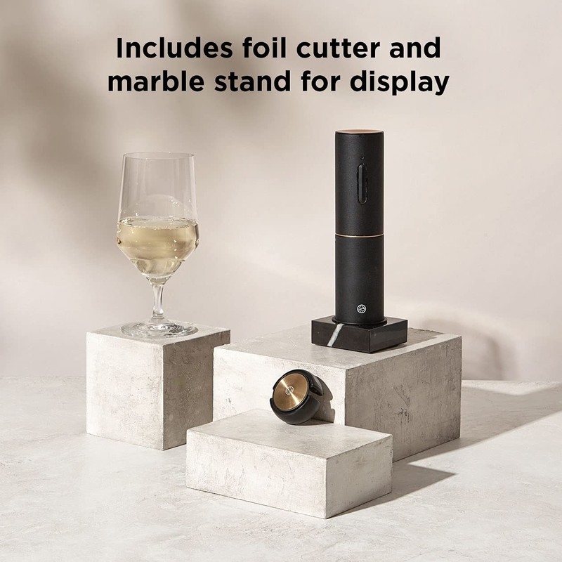 RBT Electric Corkscrew Wine Opener with Foil Cutter and Marble