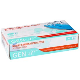 Gen-X Nitrile Gloves (Extra-Large, 100 Count), Strong & Flexible Food Safe Blue Gloves, Non-Sterile, Powder & Latex Free Gloves,Finger Textured Thick Disposable Gloves for Tools, Devices & More