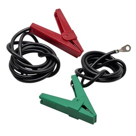 Doblit Replacement Live and Earth Heavy Duty Connection Leads For Electric Fence Energiser | Red & Green | Fence and Ground Spares | 130cm Insulated Cable with Crocodile Clip | Stainless Steel Teeth