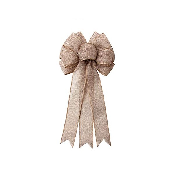 JANOU Burlap Bow Holiday Wreath Bow DIY Crafts Rustic Jute