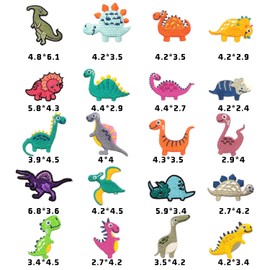 20 Pieces Small Dinosaur Embroidery Patches Cartoon Animal Patches for Kids Ironing and Sewing Fabric Stickers DIY Clothing Accessories for Clothes, Hats, Backpacks (Assorted Patterns)