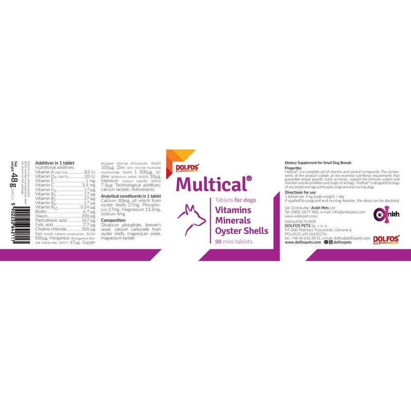 Multical 90 mini tablets Vitamins Minerals from Oyster Shell for