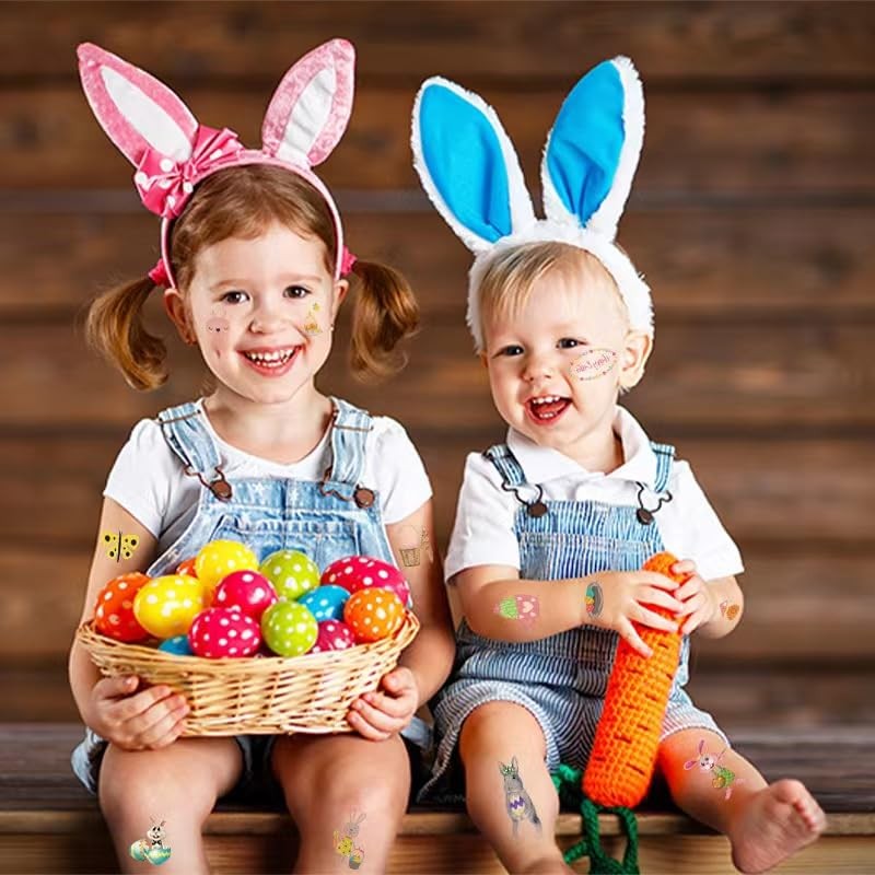 Easter Temporary Tattoos for Kids， Easter themed temporary tattoo stickers，easter